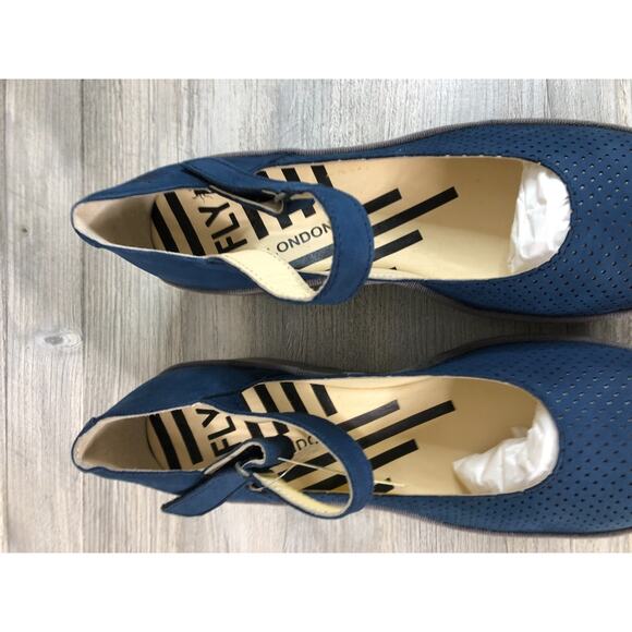 Fly London Bawa BAWA581FLY-001 Womens Blue Leather Mary Jane Flats Shoes 40 - Picture 4 of 7